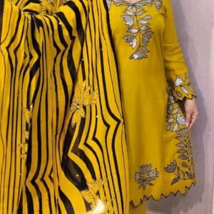 🌟 Complete Ready Three-Piece Collection – Sequence and Embroidery Work 🌟